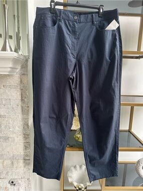 Theory Women’s Navy Casual Straight-Leg Pants